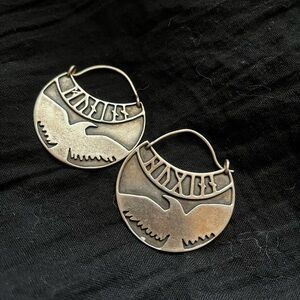 Sterling Silver Raven Handmade Earrings Viking Huginn Muninn with Runes